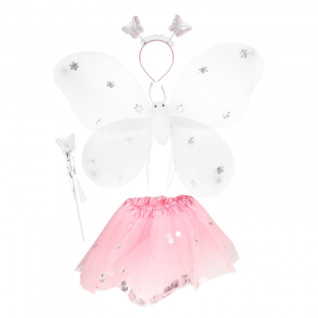 Costum de Fluture cu fustita, aripioare, bentita si bagheta magica Princess Friends, 48cm [2]
