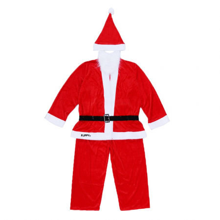 Decoratiuni, ornamente si articole Craciun - Costum Mos Craciun Flippy® Baiat, 10-12 ani, 5 piese, Catifea