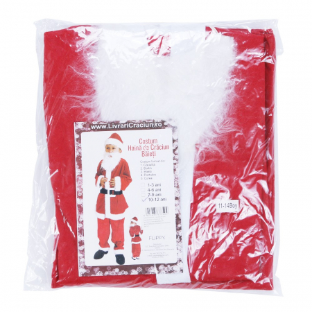 Costum Mos Craciun Flippy® Baiat, 10-12 ani, 5 piese, Polar [2]