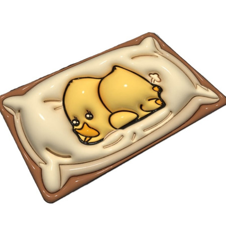 Pentru Casa si Camping - Covor de Baie, Flippy, 3D, din Spuma, Antialunecare, Absorbant, 40 x 60 cm, Model Rata, Galben