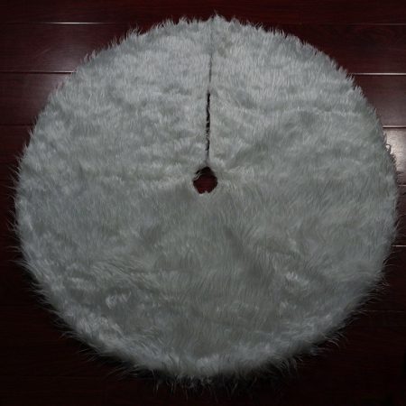 Covor pentru bradul de Craciun White Haipai, diametru 150 cm, blana cu o grosime 7 cm, alb [4]