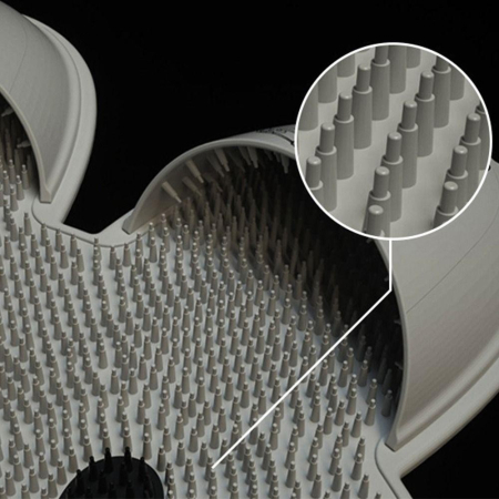 Covoras de Baie, Flippy, pentru Masaj/Spalat Picioare, din TPE, Antiderapant, 45 x 45 cm, Model Iepuras, Gri [1]