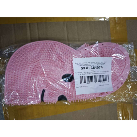 Covoras de Baie, Flippy, pentru Masaj/Spalat Picioare, din TPE, Antiderapant, 45 x 45 cm, Model Iepuras, Roz [5]