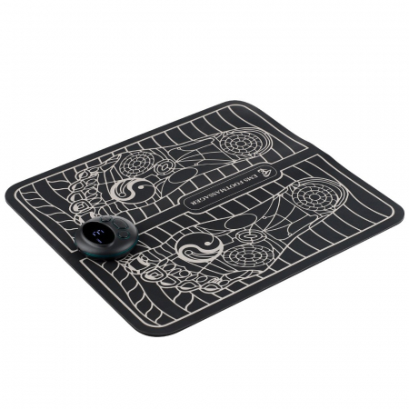 Covoras de Masaj pentru Picioare, EMS, 4 Niveluri de Intensitate, Incarcare USB, Ecran LED, Telecomanda Inclusa, Negru [4]