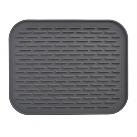 Pentru Casa si Camping - Covoras din Silicon pentru Scurgere Vase, Flippy, Uz Casnic, Rezistent la Temperaturi Ridicate, Izolator, 30x24 cm, Negru