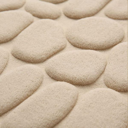 Covoras pentru Baie Antiderapant, Flippy, Uscare Rapida, Model 3D Piatra, 40x60 cm, Bej [3]