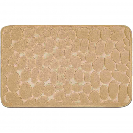 Pentru Casa si Camping - Covoras pentru Baie Antiderapant, Flippy, Uscare Rapida, Model 3D Piatra, 40x60 cm, Bej