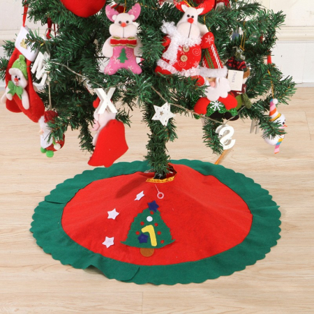 Covoras pentru bradul de Craciun Flippy, lana, rosu/verde, 60 cm [1]
