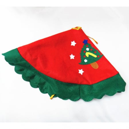 Covoras pentru bradul de Craciun Flippy, lana, rosu/verde, 60 cm [2]