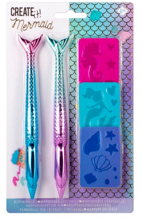 Jucarii creative - Creioane de tatuat + 3 Sabloane, Sirena