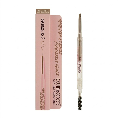 Ingrijire personala si Cosmetice - Creion de Sprancene cu Perie, Kevin&amp;Coco, 2in1, 1.5 mm, Maro Deschis