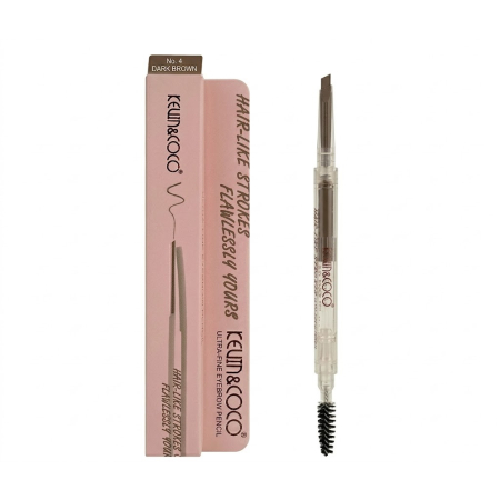 Ingrijire personala si Cosmetice - Creion de Sprancene cu Perie, Kevin&amp;Coco, 2in1, 1.5 mm, Maro Inchis