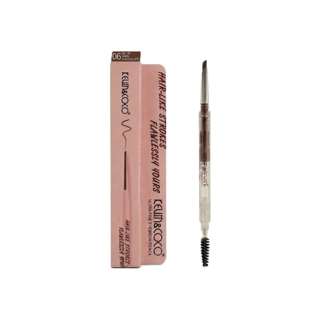 Ingrijire personala si Cosmetice - Creion de Sprancene cu Perie, Kevin&amp;Coco, 2in1, 1.5 mm, Negru Maro