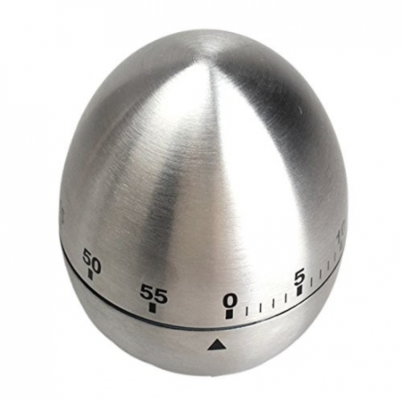 Cronometru de Bucatarie, Flippy, Mecanic, Forma de Ou, din Otel Inoxidabil, 60 min Timer, 8 x 6 cm, Argintiu [3]