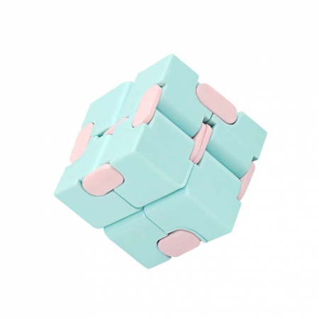 Jucarii, Copii & Bebe - Cub antistres, Fidget Toy, Infinity Magic Cube, Albastru/Roz, 4x4x4 cm