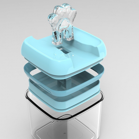 Cutie de Depozitare Alimente, Flippy, 0.5L, Capac Albastru, din PP+PET, Inchidere Ermetica, 10 x 10 x 10.5 cm, Transparent [2]