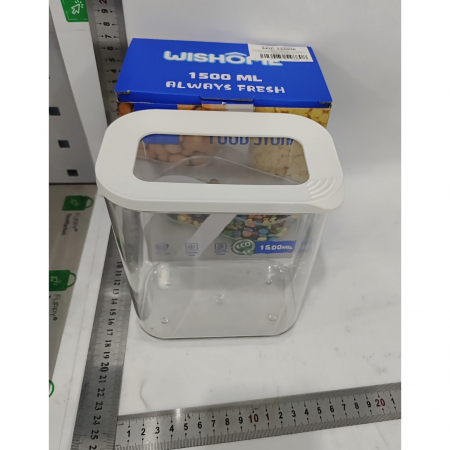 Cutie de Depozitare Alimente, Flippy, 1.5L, Capac Alb, din ABS+Silicon, 14.5 x 9 x 16.7 cm, Transparent [6]