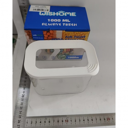 Cutie de Depozitare Alimente, Flippy, 1L, Capac Alb, din ABS+Silicon, 14.5 x 9 x 11.3 cm, Transparent [7]