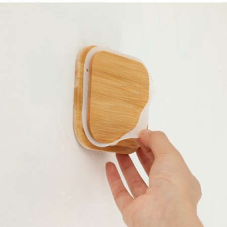 Cutie de Depozitare Alimente, Flippy, Cutie de tip Container, Cutie pentru Cereale, din Plastic, Capac din Bambuc, 10 x 10 x 30 cm, Volum 1.9 l, Transparent [3]