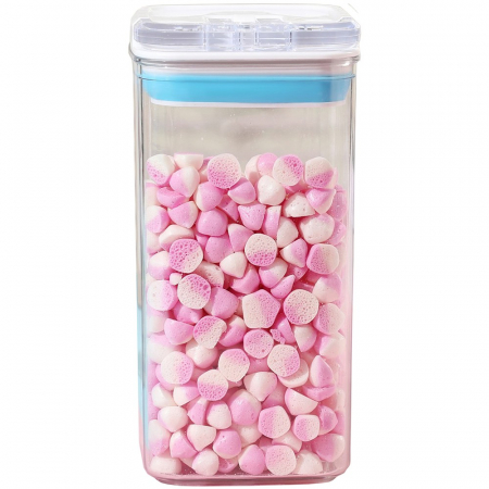 Ustensile de bucatarie - Cutie de Depozitare Alimente, Flippy, Cutie de tip Container pentru Bucatarie, Cutie pentru Condimente, din PET ABS Silicon, 10 x 10 x 20.5 cm, 370 g, 1.2L Transparenta