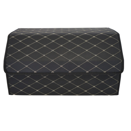 Electrice auto - Cutie de Depozitare Auto, Flippy, Organizator Premium Portbagaj, Geanta Multifunctionala, Piele Ecologica, Pliabil si Rezistent la Uzura, 2 Compartimente Depozitare, Pliabil si Rezistent la Uzura, Neg