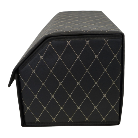 Cutie de Depozitare Auto, Flippy, Organizator Premium Portbagaj, Geanta Multifunctionala, Piele Ecologica, Pliabil si Rezistent la Uzura, 2 Compartimente Depozitare, Pliabil si Rezistent la Uzura, Neg [3]