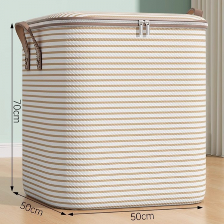 *LICHIDARE STOC* Cutie de Depozitare cu Fermoar, Flippy, Pliabila, Maner Ranforsat, Fermoar Rezistent, pentru Haine, Paturi, Plapume, Perne, Lenjerii de Pat, Jucarii, 50x50x70 cm, 180 Litri, in Dungi, [1]