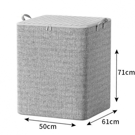 Lichidare Cutie de Depozitare cu Fermoar, Flippy, Pliabila, Maner Ranforsat, Fermoar Rezistent, pentru Haine, Paturi, Plapumi, Perne, Lenjerii de Pat, Jucarii, 61x50x71 cm, 210 Litri, Gri [2]