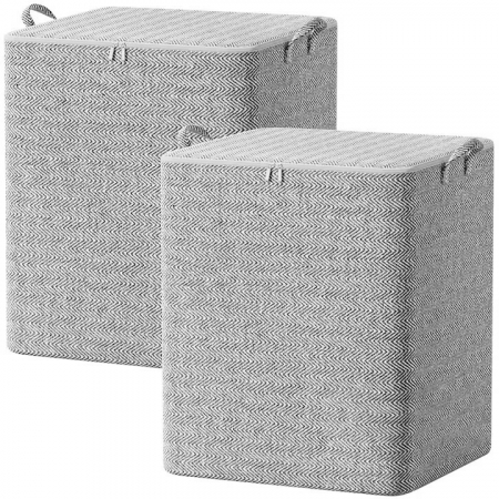 Lichidare Cutie de Depozitare cu Fermoar, Flippy, Pliabila, Maner Ranforsat, Fermoar Rezistent, pentru Haine, Paturi, Plapumi, Perne, Lenjerii de Pat, Jucarii, 61x50x71 cm, 210 Litri, Gri [6]