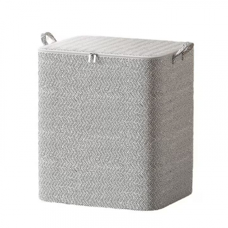 Organizatoare imbracaminte si incaltaminte - Cutie de Depozitare cu Fermoar, Flippy, Pliabila, Maner Ranforsat, Fermoar Rezistent, pentru Haine, Paturi, Plapumi, Perne, Lenjerii de Pat, Jucarii, 61x50x71 cm, 210 Litri, Gri