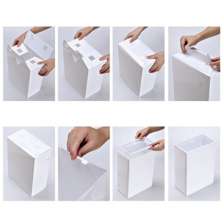 Lichidare Cutie pentru Pantofi, Flippy, Tip Sertar, din Plastic, Stivuibila, Usa Frontala, 33 x 23 x 13 cm, Transparent [3]