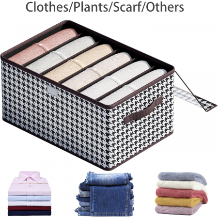 Cutie De Depozitare, Flippy, Pentru Haine, Lenjerie, Sosete Si Sutiene, Material Textil, 6 Compartimente, 44x30x20 cm, Culoare Alb-Negru [8]