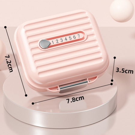 Cutie de Depozitare pentru Pastile, Flippy, Cutie de depozitare Medicamente, Cutie de depozitare Vitamine, Suplimente, pentru Fete, din Plastic cu indice zi, Roz [2]