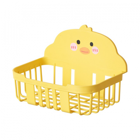 Cutii depozitare diverse - Suport pentru Servetele in Baie, Flippy, Suport pentru Prosoape, din Plastic PP, Montare pe Perete cu Adeziv, Model Ratusca, 13x19x12 cm, Galben