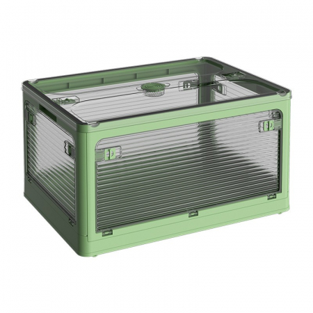 Casă și camping - * LICHIDARE STOC * Cutie de depozitare pliabila, Flippy, Cu capac, 85 L, Plastic, 60x42x34 cm, Verde -