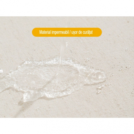 Cutie de Depozitare Pliabila, Flippy, Cu Fereastra si Fermoar Dublu, 66 L, Textil Premium, 50x40x33 cm, Cadru Metalic, Impermeabila, Bej [16]