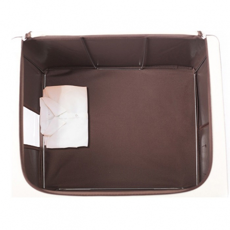 Cutie de Depozitare Pliabila, Flippy, Cu Fereastra si Fermoar Dublu, 66 L, Textil Premium, 50x40x33 cm, Cadru Metalic, Impermeabila, Maro [5]