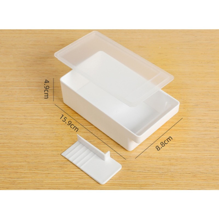 Cutie de Unt, Flippy, cu Capac, Multifunctionala, cu Spatula Portionare, 15.9 x 8.8 x 4.9 cm, Alb [1]
