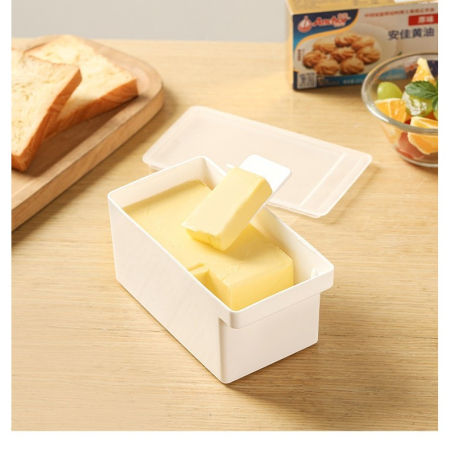 Cutie de Unt, Flippy, cu Capac, Multifunctionala, cu Spatula Portionare, 15.9 x 8.8 x 4.9 cm, Alb [4]