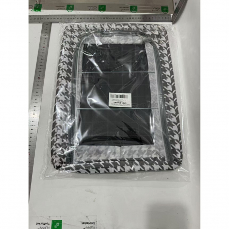 Cutie Depozitare cu Cadru Metalic, Flippy, pentru Incaltaminte, Haine, Lingerie, Fermoar Calitativ, Fereastra Transparenta, Manere Laterale, 40 x 30 x 15 cm, Alb Negru [1]