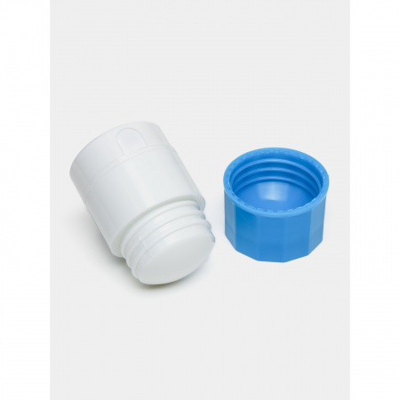 Cutie Pastile Multifunctionala, Flippy, 4 in 1, Pahar Apa, Taiere, Sfaramare, Depozitare, Compact, ABS cu Lama din Inox, Alb/Albastru, 8.7x6.2x4.1 cm [3]