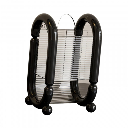 Cutie pentru Depozitare Cosmetice, Flippy, pentru Pensule, Creioane si Buretei, 4 Compartimente, din Plastic, 12 x 10 x 20 cm, Negru [4]