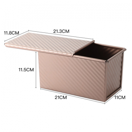 Pentru Casa si Camping - Cutie pentru Paine Toast, Flippy, Rose Gold, 450g, cu Capac