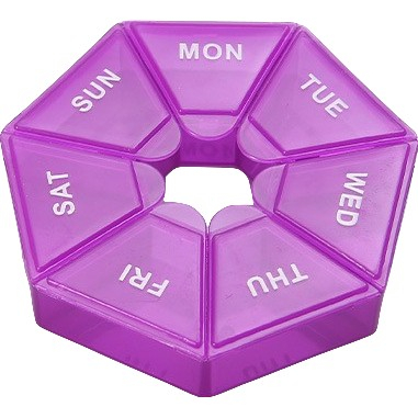 Cutie separator medicamente cu zilele saptamanii, Flippy, Plastic, 7 compartimente, Mov [0]