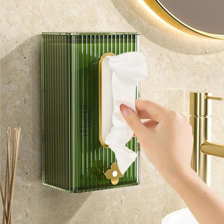 Cutie suport servetele eleganta Flippy, cu montare pe perete sau dulap, material plastic dur, 21.3 x 8.7 x 12 cm, verde [3]