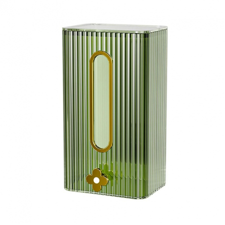 Pentru Casa si Camping - Cutie suport servetele eleganta Flippy, cu montare pe perete sau dulap, material plastic dur, 21.3 x 8.7 x 12 cm, verde