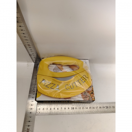 Cutit pentru taiat pizza Flippy, cu protectie din silicon pentru lama, inox, 15.5 cm, galben [6]