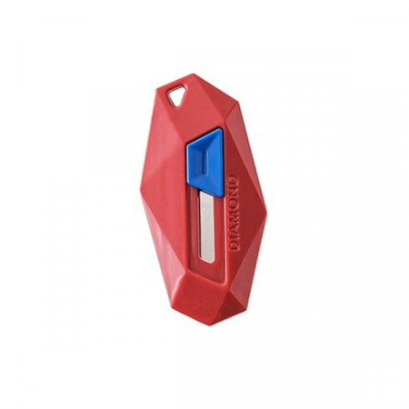 Pentru Casa si Camping - Cutter pentru Cutii, Flippy, Varf Rotunjit si Zimtat, Tip Breloc, 6.5x3.5 cm, Rosu