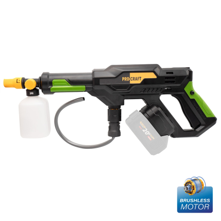 Pentru Casa si Camping - CW20 Aparat de spalat cu presiune pe acumulator PROCRAFT 30 bar, 20V/4Ah, brushlesss, NU CONTINE ACUMULATOR SI INCARCATOR