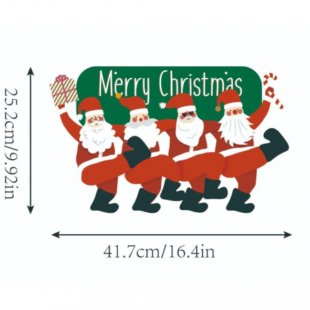 Decoratiune de Craciun, Flippy, de Agatat, pentru Usa, Perete sau Brad, Sfoara Inclusa, 25.2 x 41.7 cm, din Hartie 350g, Model Mosi Craciuni, Multicolor [2]